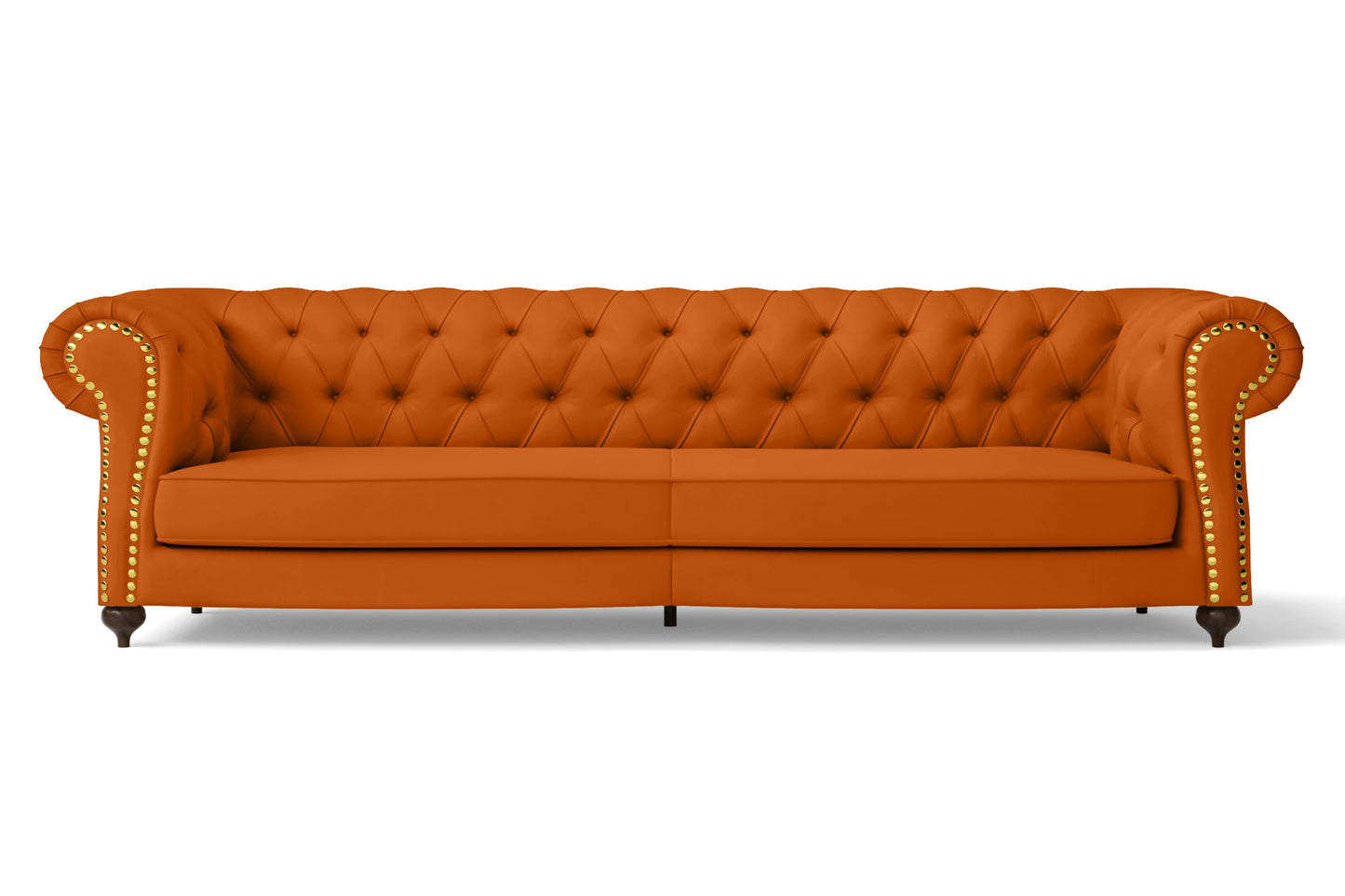 Bitonto 4 Seater Sofa Orange Leather