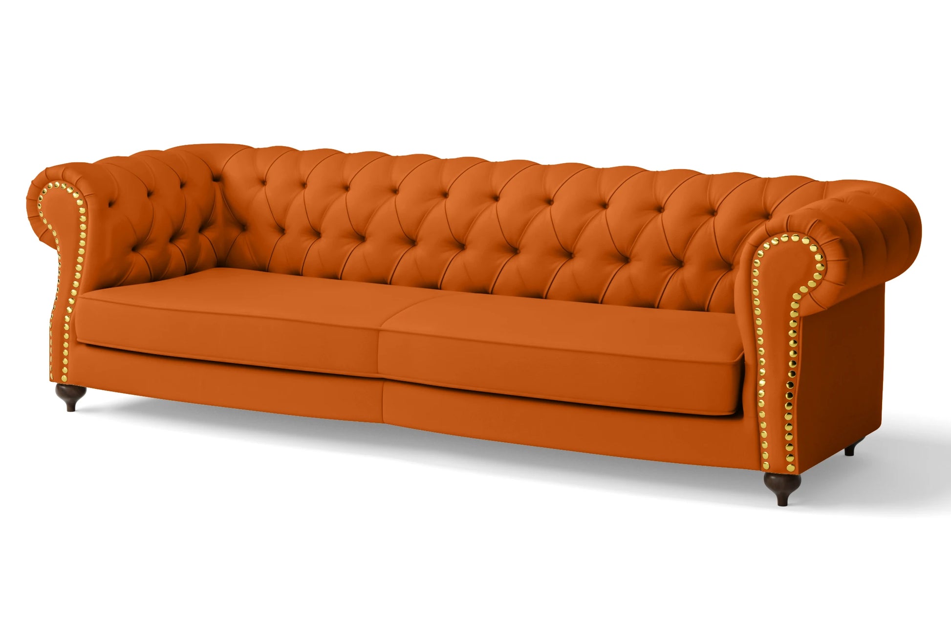 Bitonto 4 Seater Sofa Orange Leather