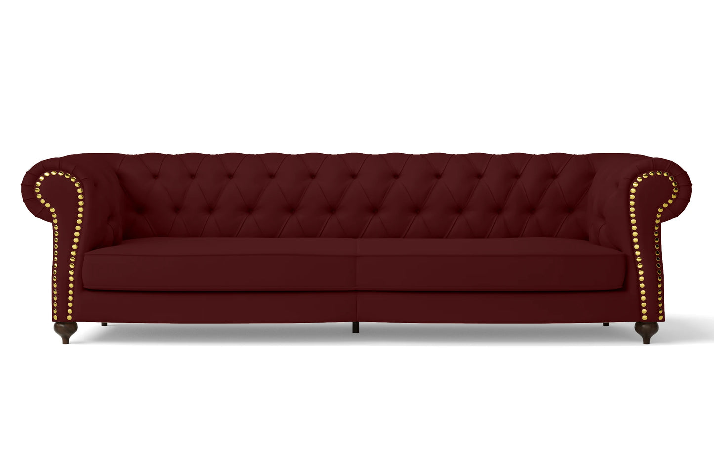 Bitonto 4 Seater Sofa Red Leather