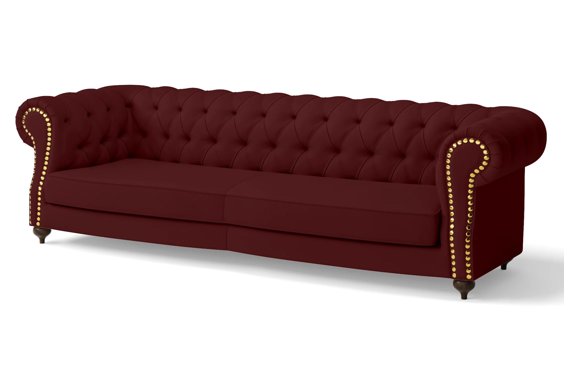 Bitonto 4 Seater Sofa Red Leather