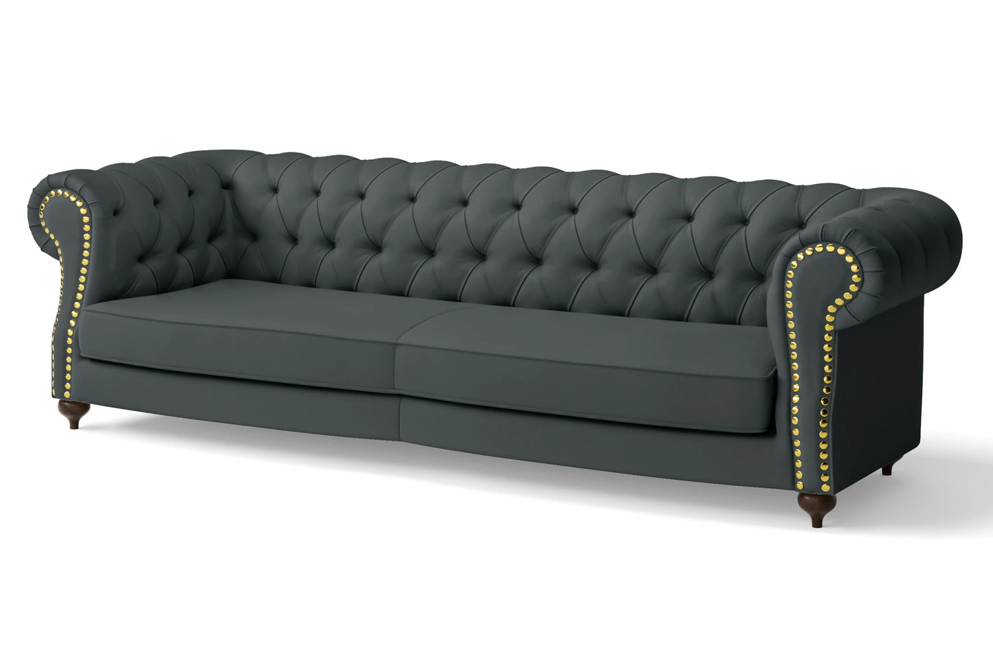 Bitonto 4 Seater Sofa Slate Leather