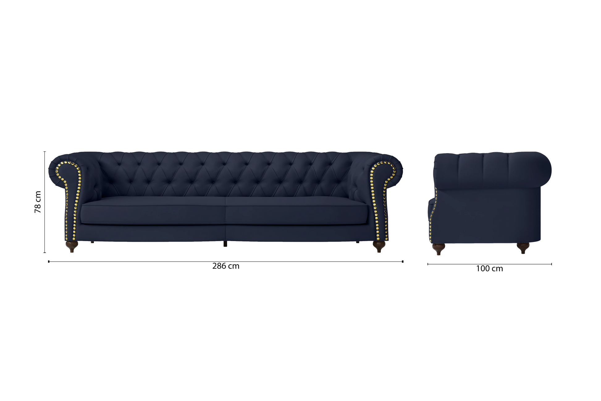 Bitonto 4 Seater Sofa Spruce Leather