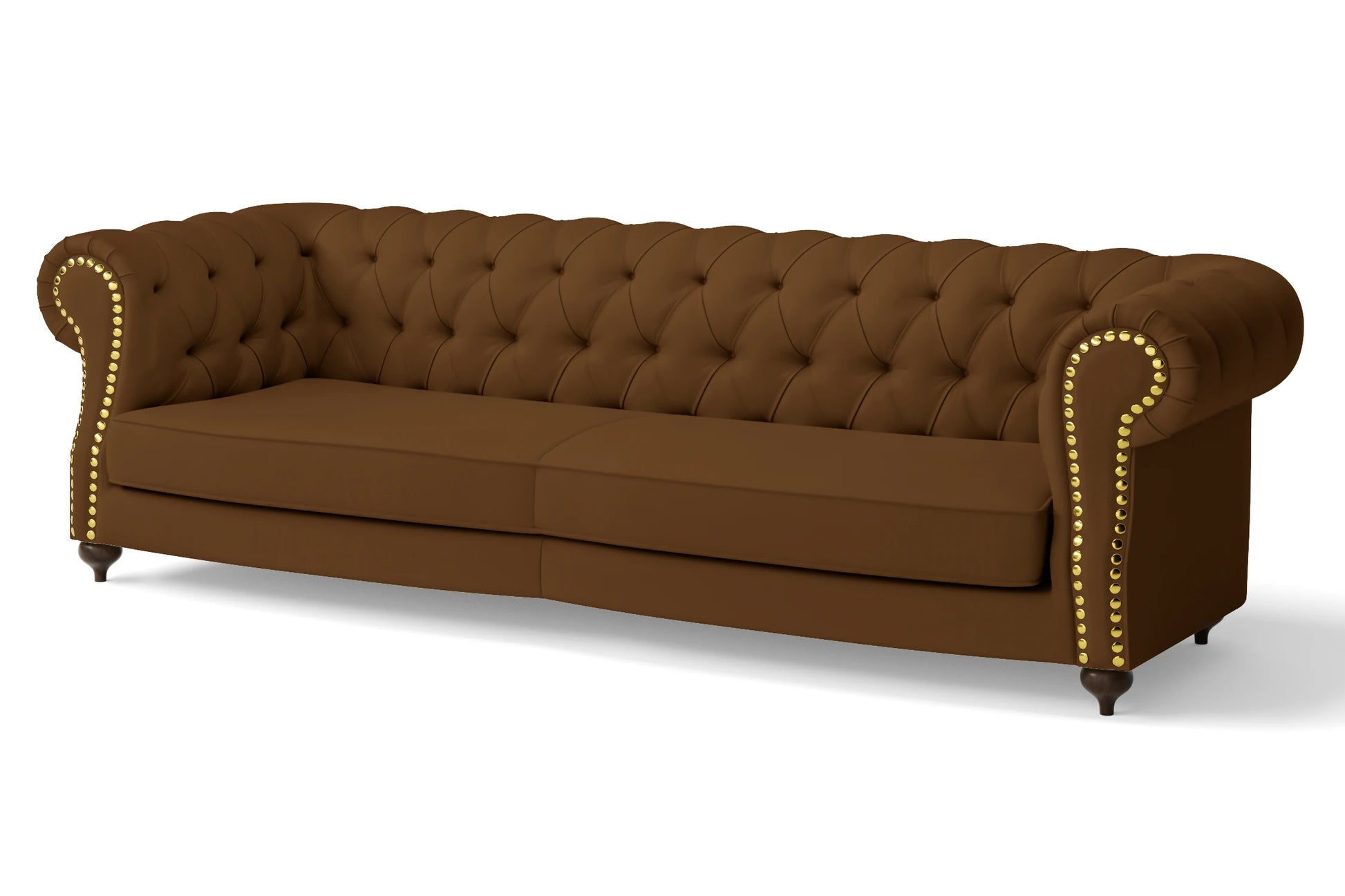 Bitonto 4 Seater Sofa Walnut Brown Leather