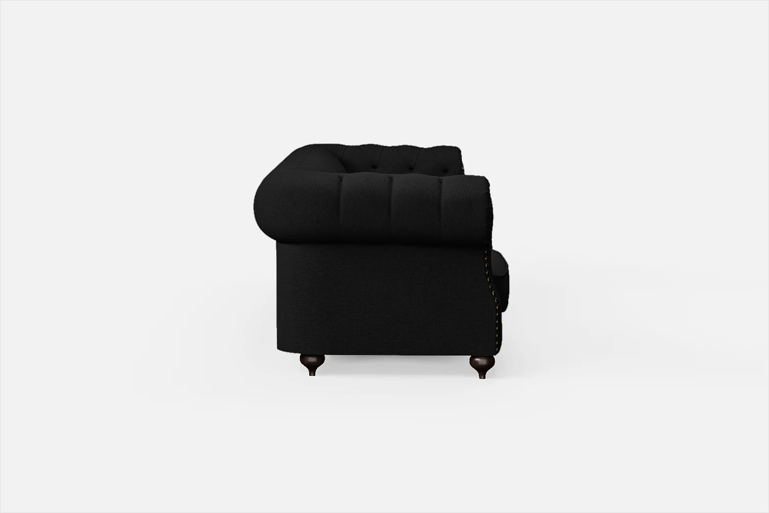 Bitonto 4 Seater Sofa Black Linen Fabric