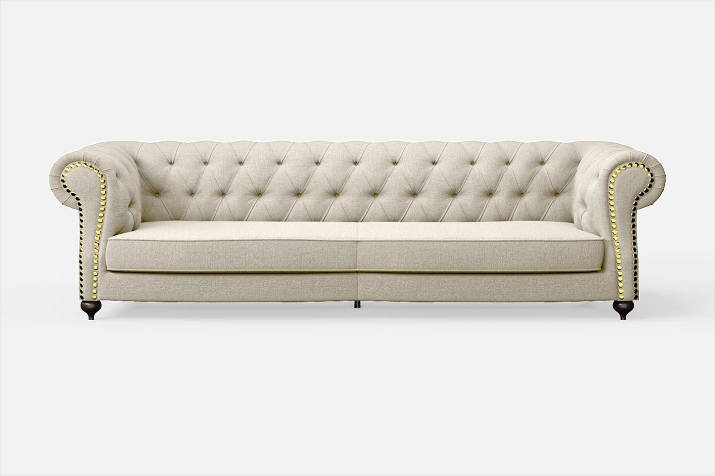 Bitonto 4 Seater Sofa Cream Linen Fabric