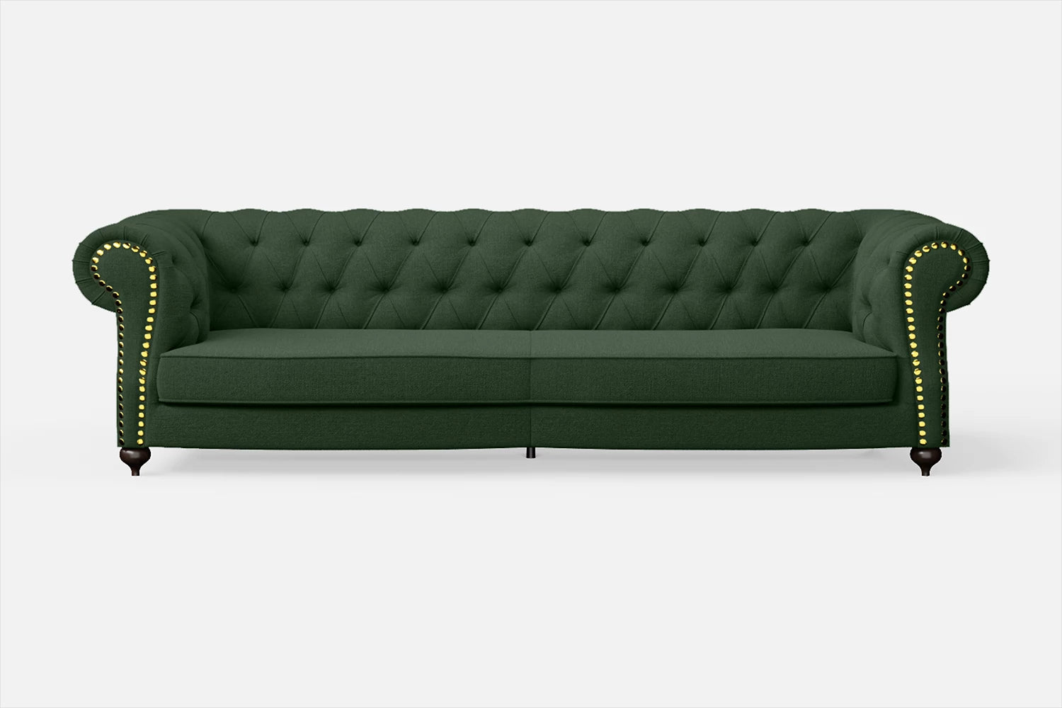 Bitonto 4 Seater Sofa Forest Green Linen Fabric