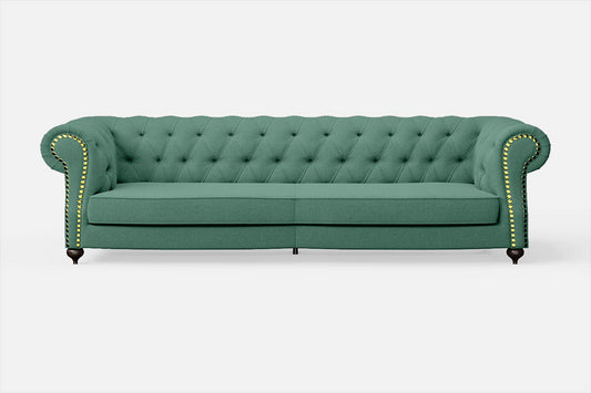 Bitonto 4 Seater Sofa Mint Green Linen Fabric