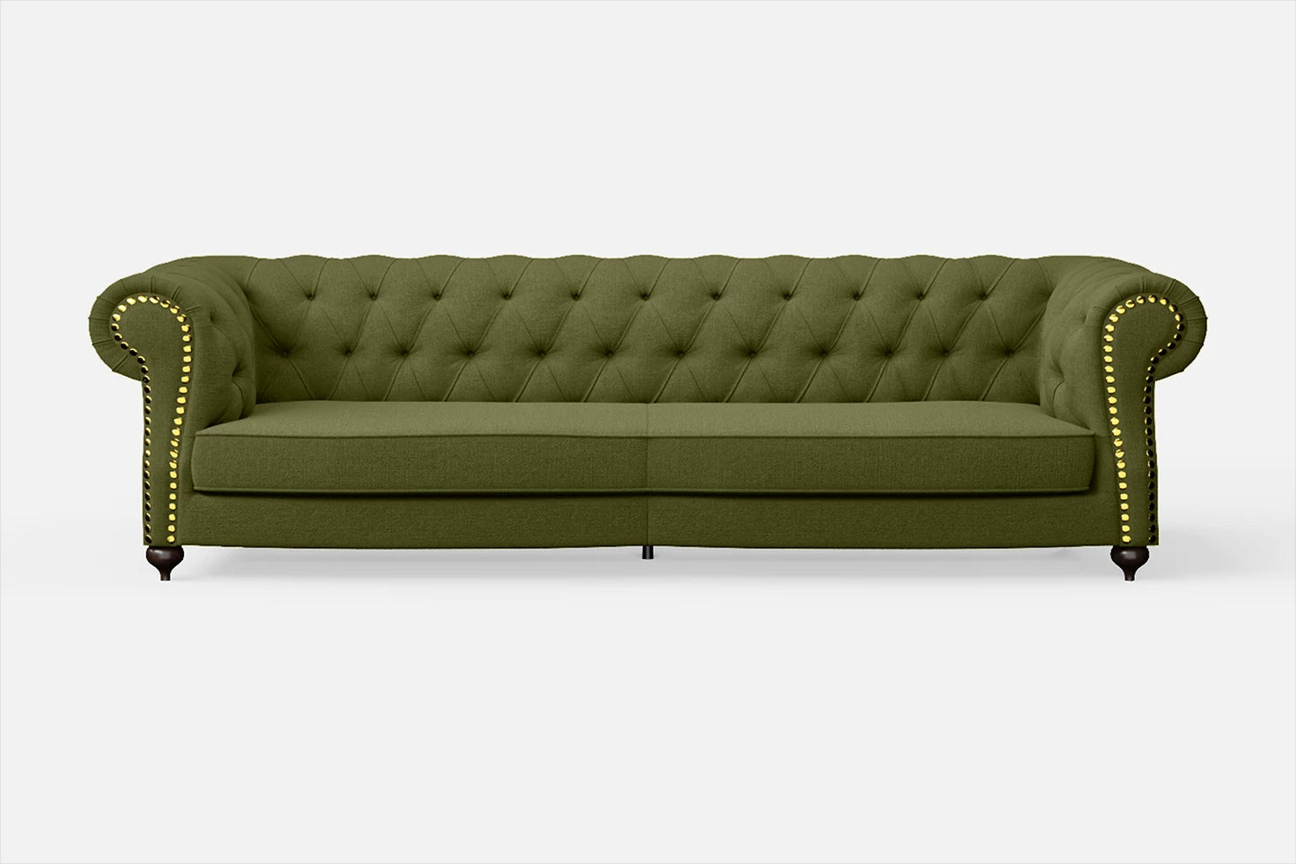 Bitonto 4 Seater Sofa Olive Linen Fabric