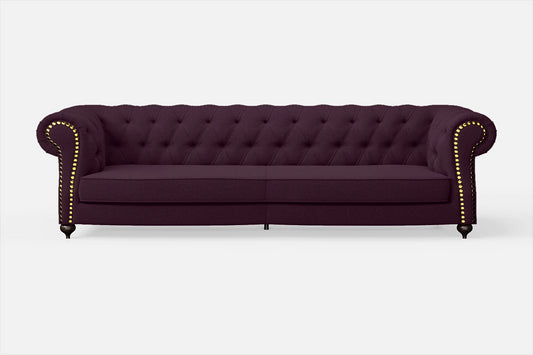 Bitonto 4 Seater Sofa Purple Linen Fabric