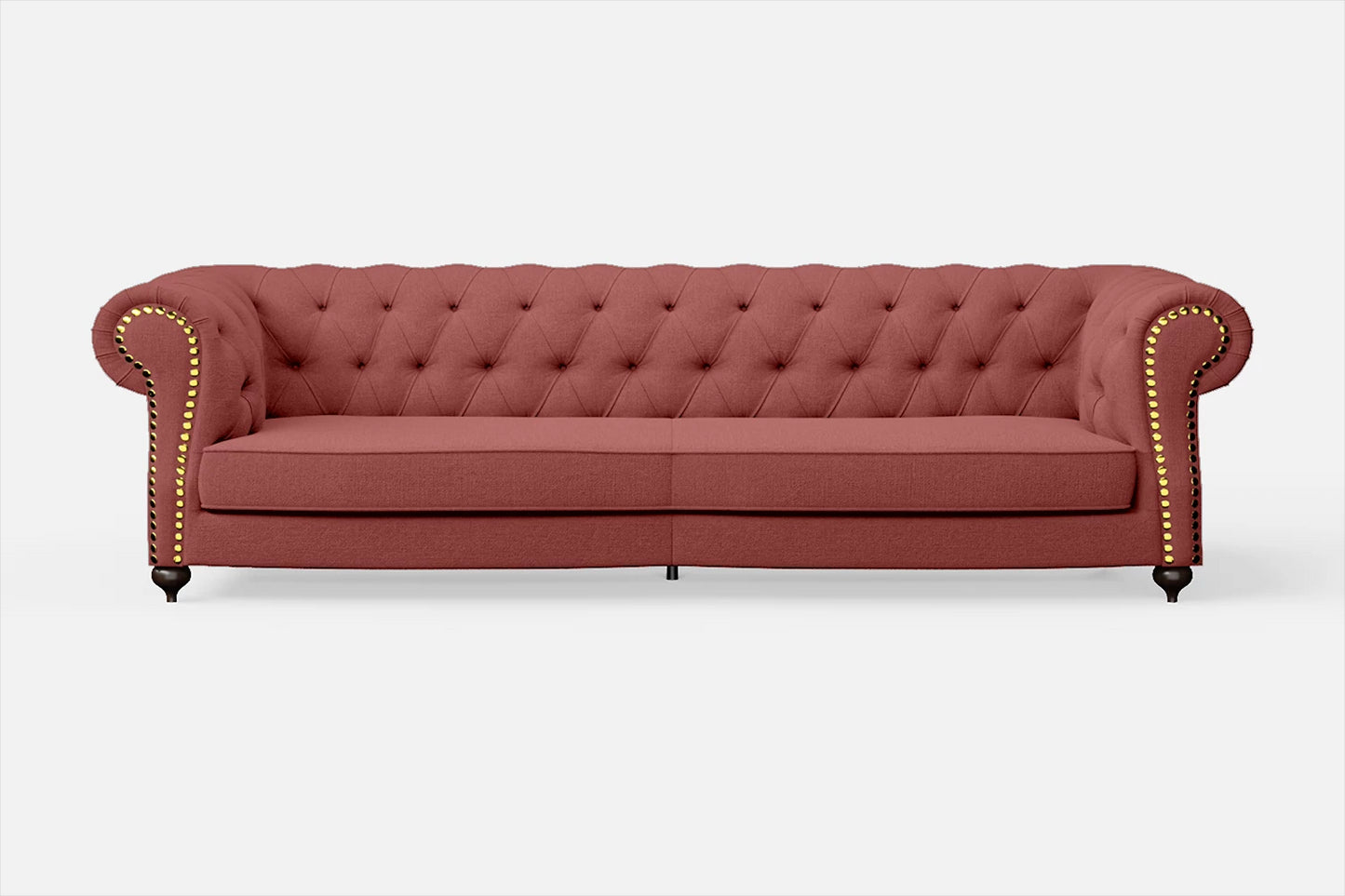 Bitonto 4 Seater Sofa Rose Pink Linen Fabric