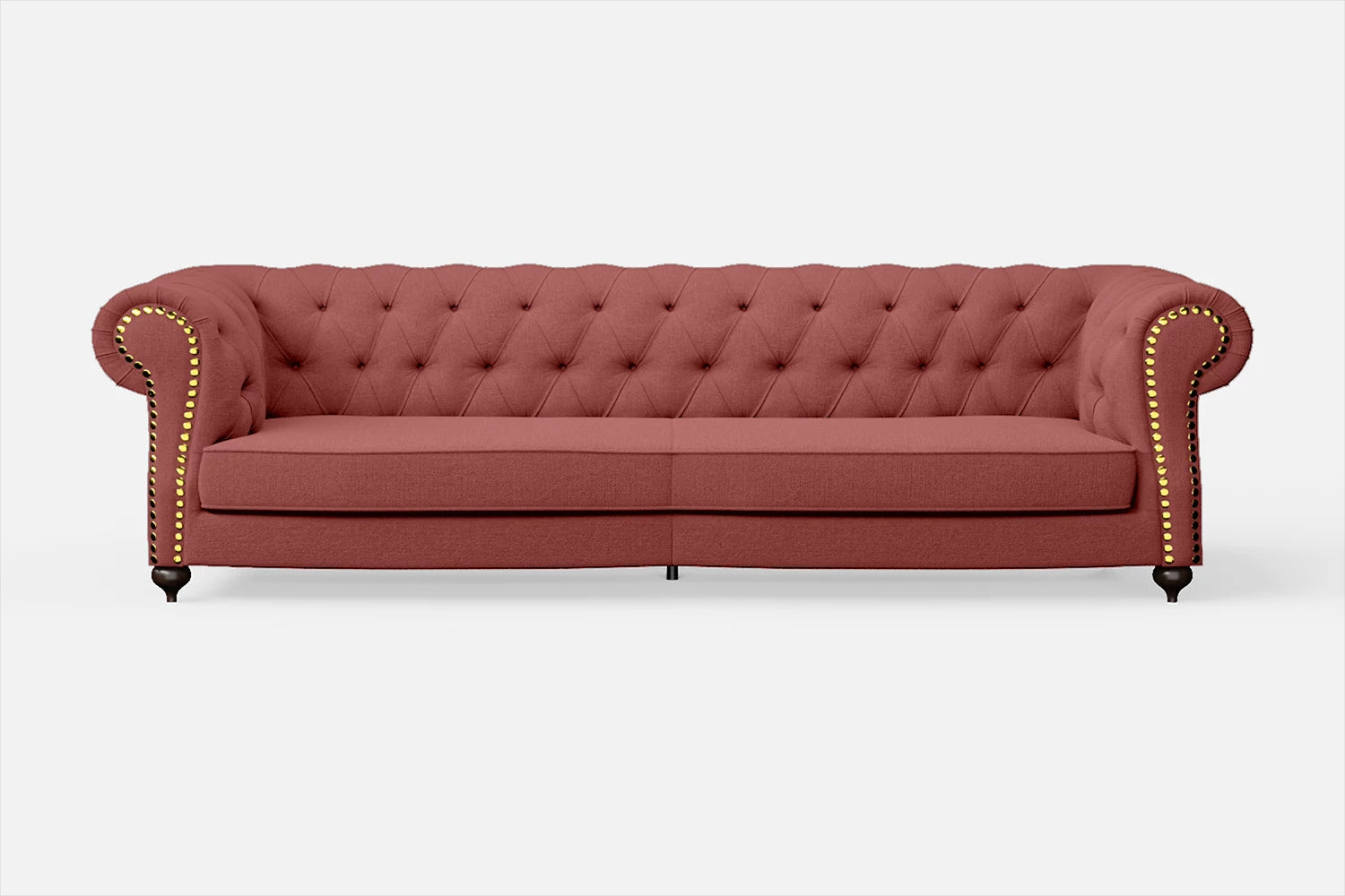 Bitonto 4 Seater Sofa Rose Pink Linen Fabric