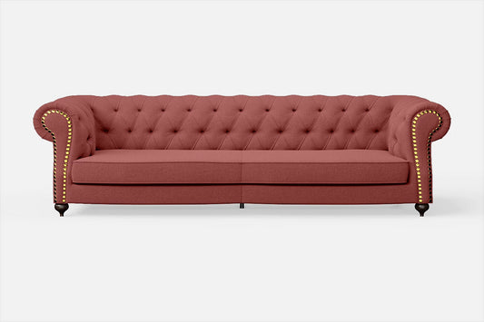 Bitonto 4 Seater Sofa Rose Pink Linen Fabric