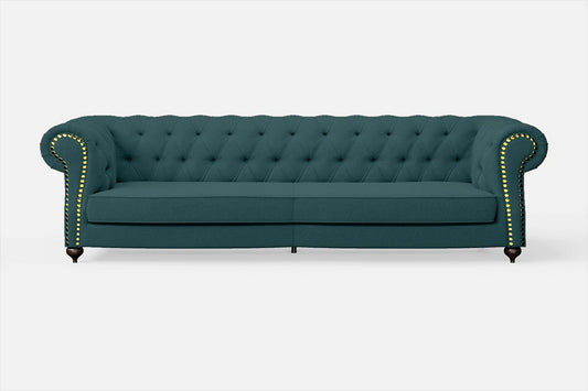 Bitonto 4 Seater Sofa Teal Linen Fabric