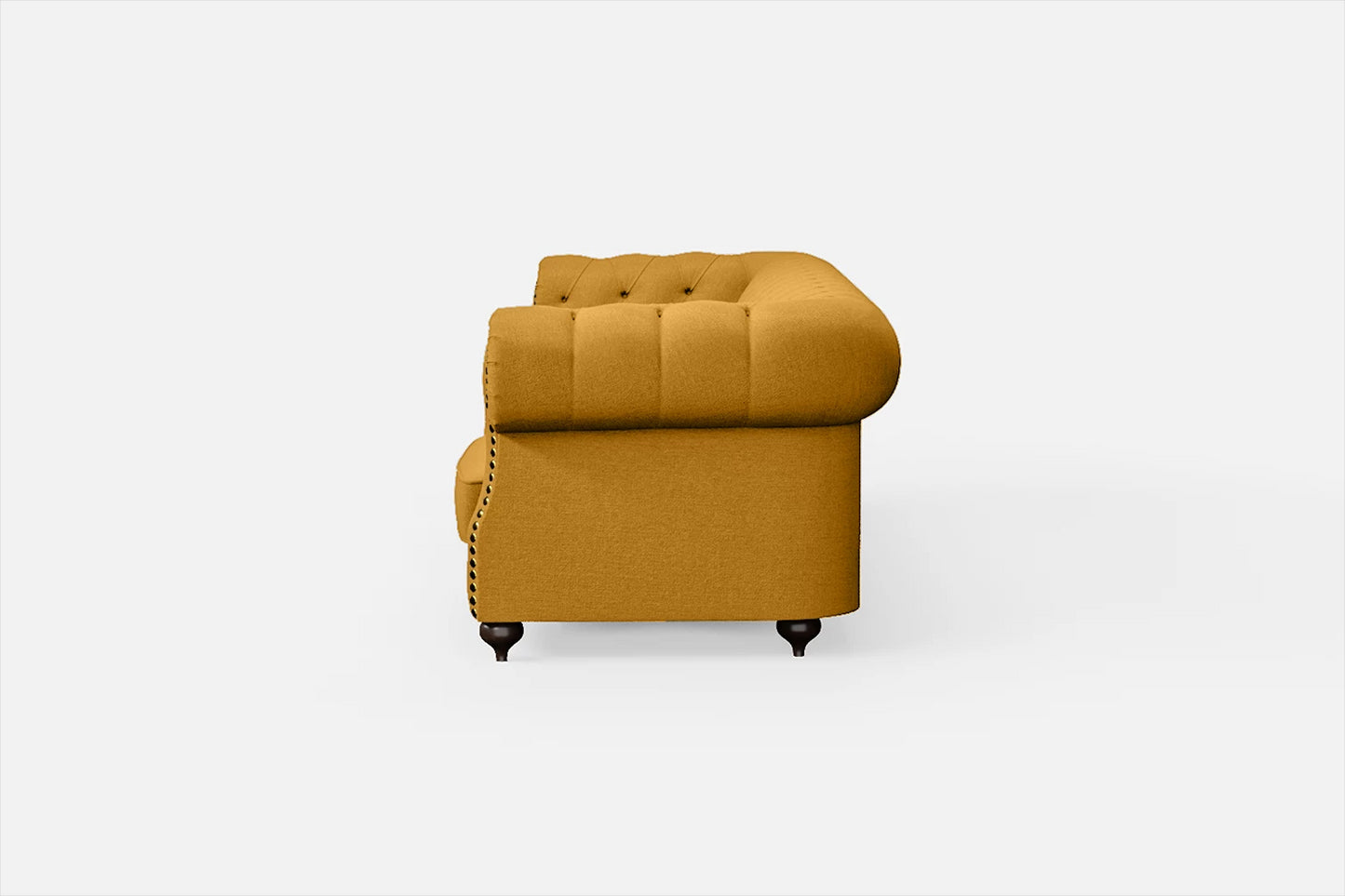 Bitonto 4 Seater Sofa Yellow Linen Fabric