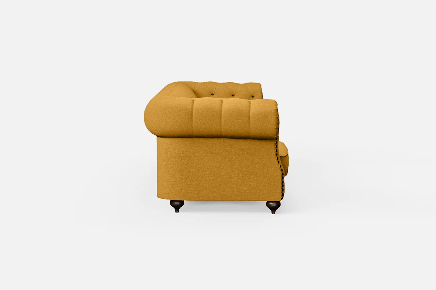 Bitonto 4 Seater Sofa Yellow Linen Fabric