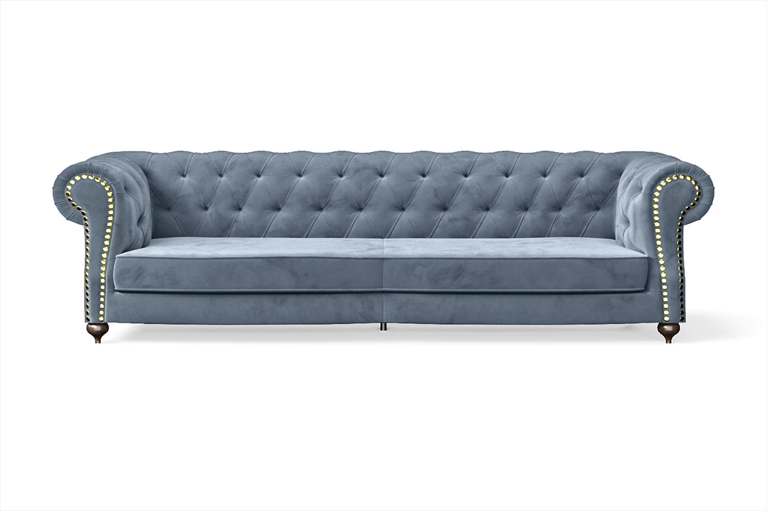 Bitonto 4 Seater Sofa Baby Blue Velvet