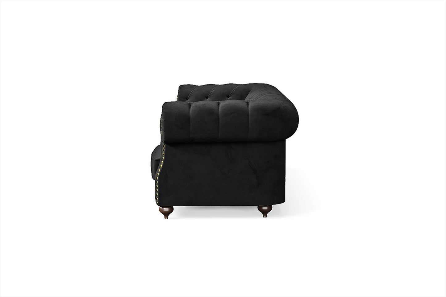 Bitonto 4 Seater Sofa Black Velvet