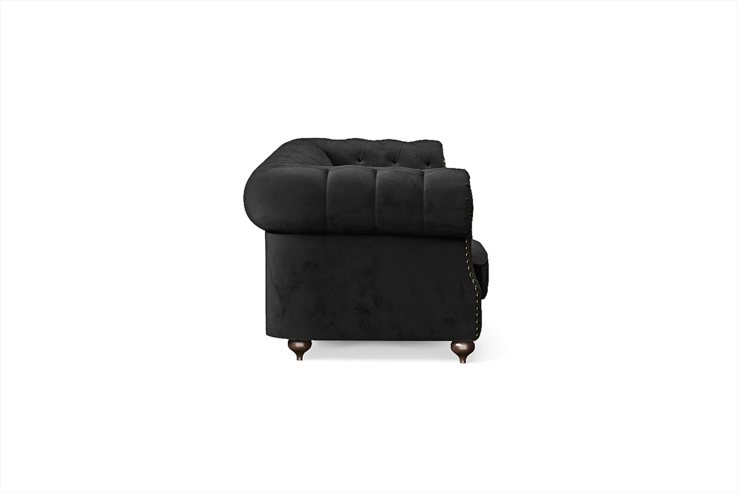 Bitonto 4 Seater Sofa Black Velvet