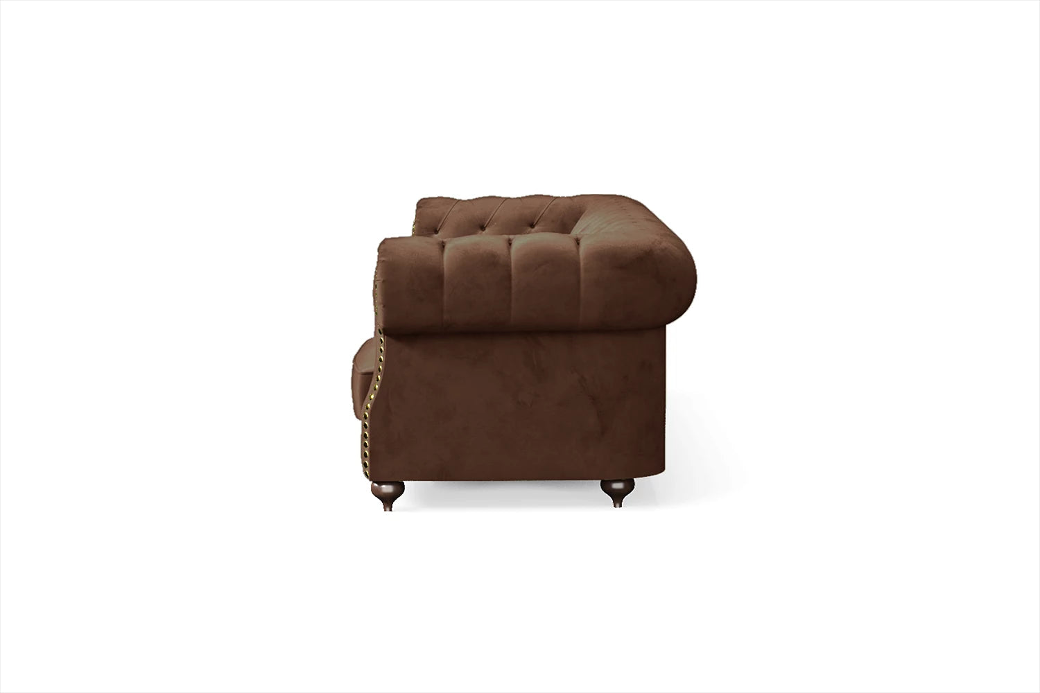 Bitonto 4 Seater Sofa Coffee Brown Velvet