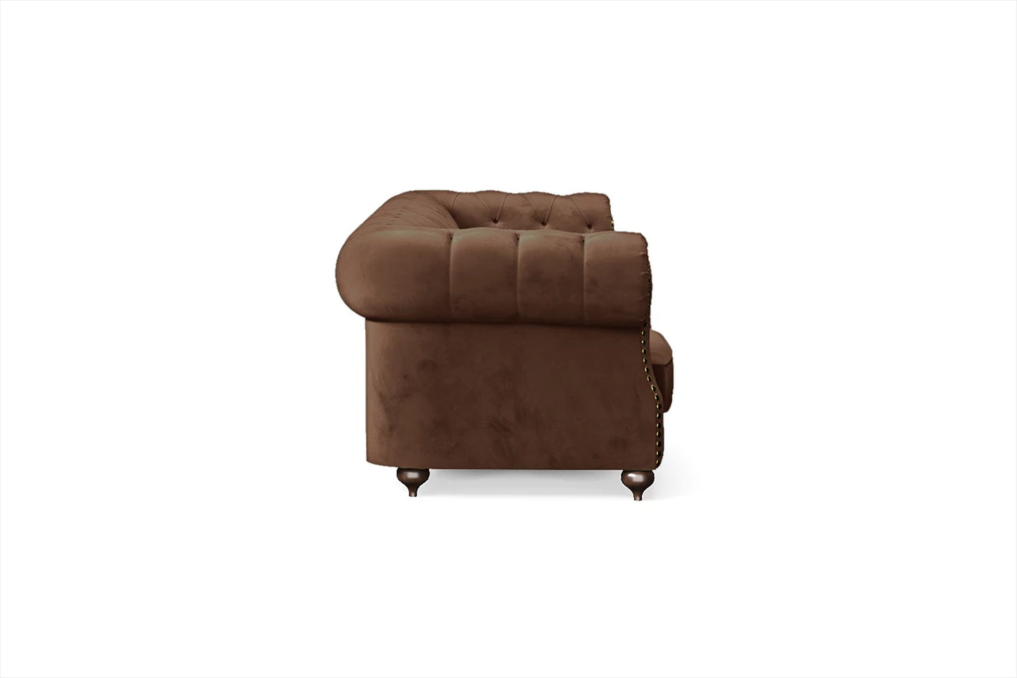 Bitonto 4 Seater Sofa Coffee Brown Velvet