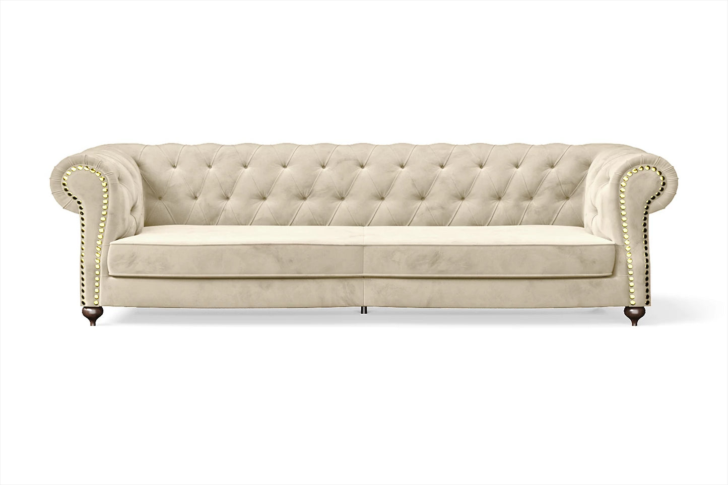 Bitonto 4 Seater Sofa Cream Velvet