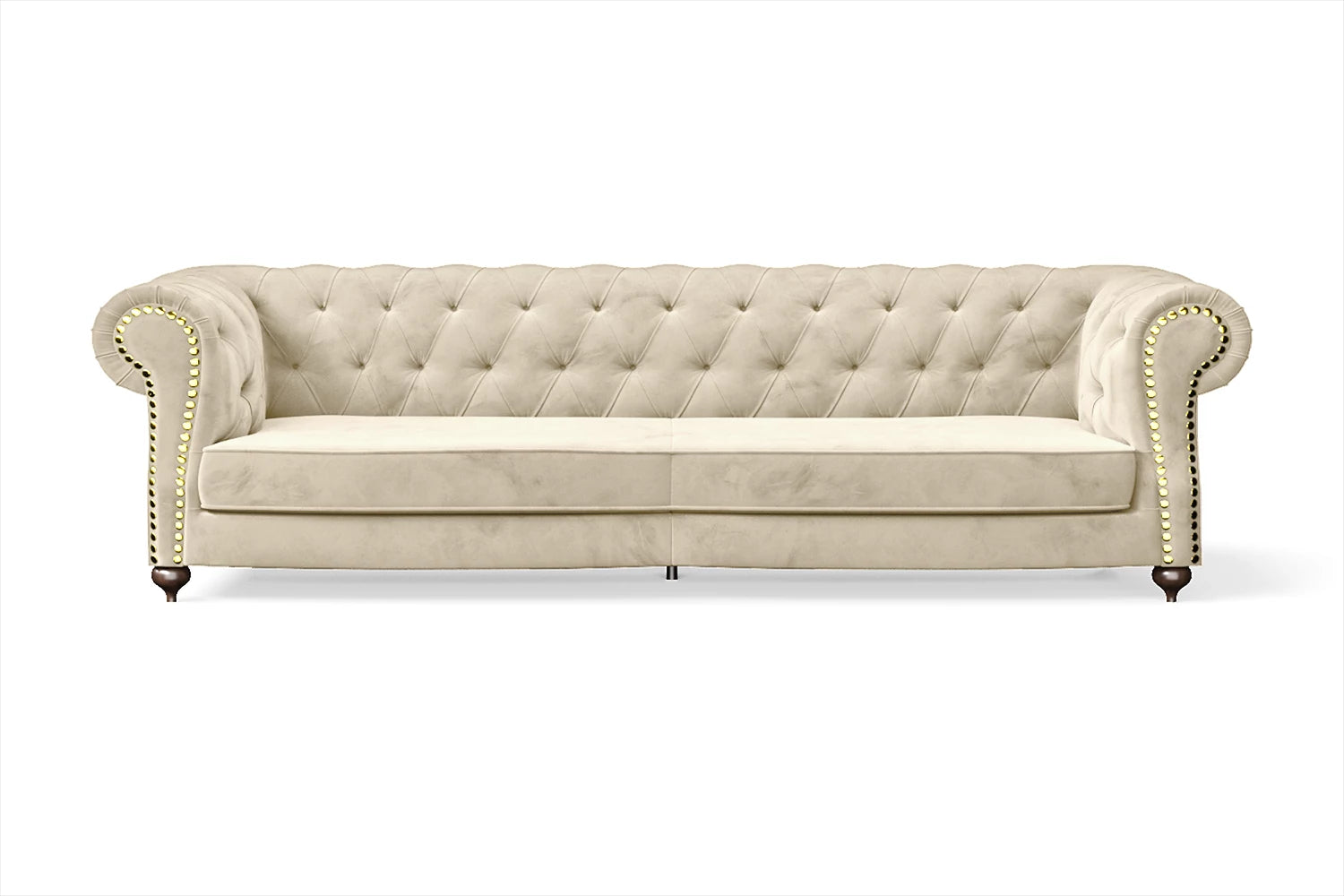 Bitonto 4 Seater Sofa Cream Velvet