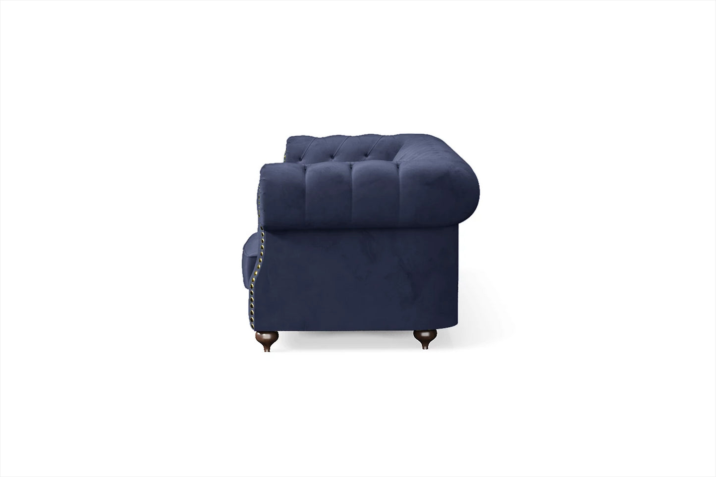 Bitonto 4 Seater Sofa Dark Blue Velvet