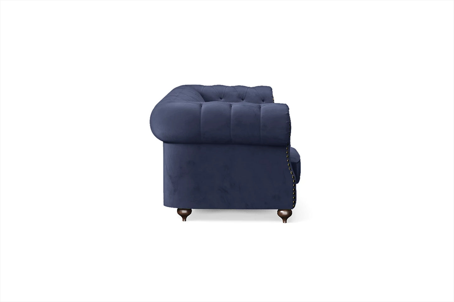 Bitonto 4 Seater Sofa Dark Blue Velvet