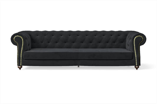 Bitonto 4 Seater Sofa Dark Grey Velvet