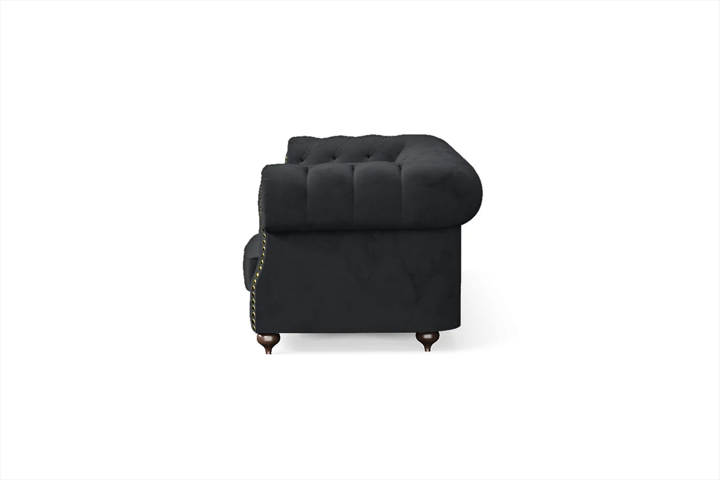 Bitonto 4 Seater Sofa Dark Grey Velvet