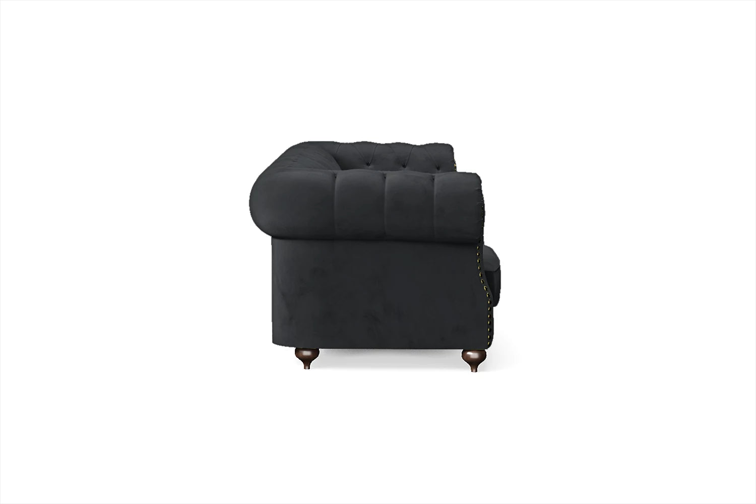 Bitonto 4 Seater Sofa Dark Grey Velvet