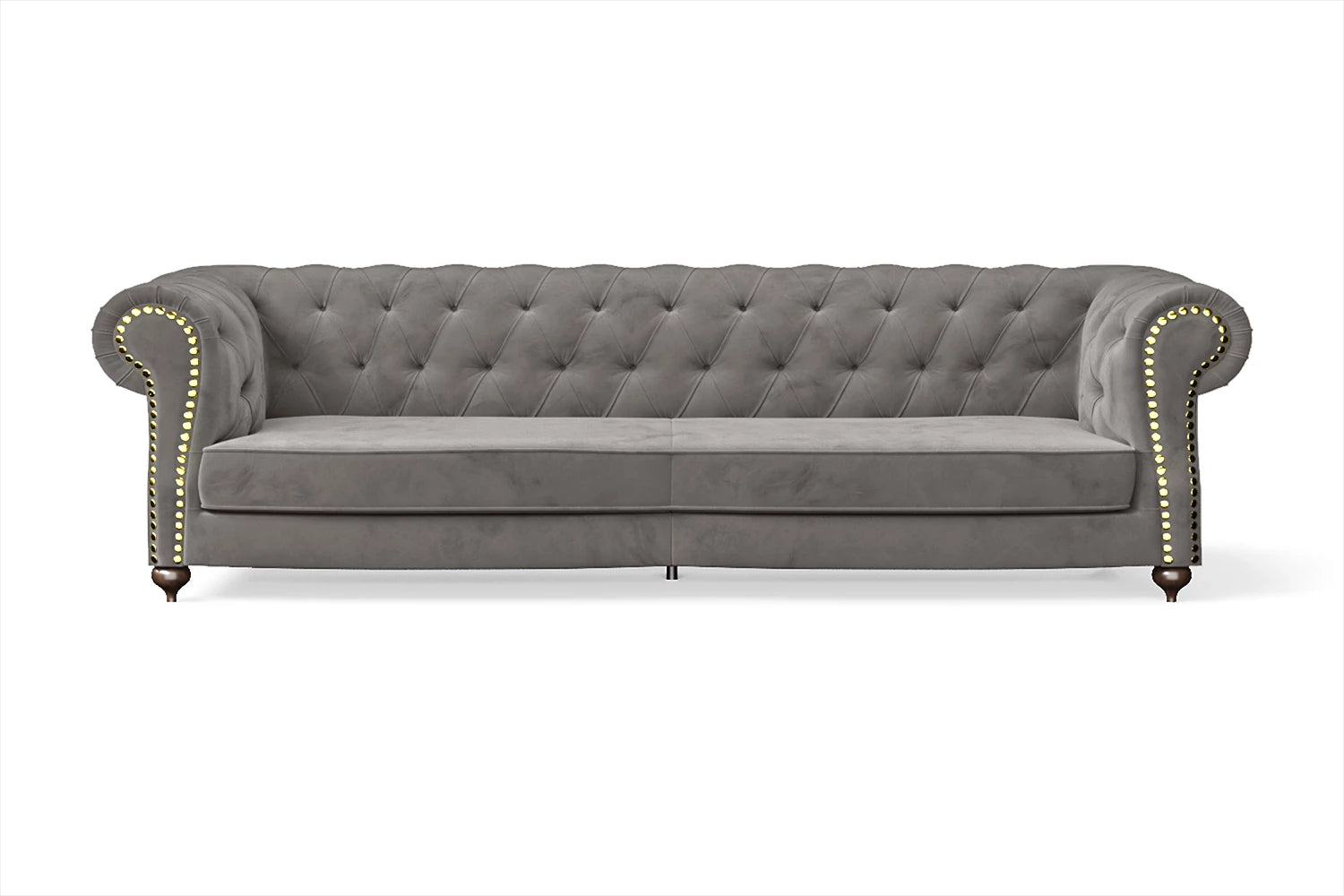 Bitonto 4 Seater Sofa Grey Velvet