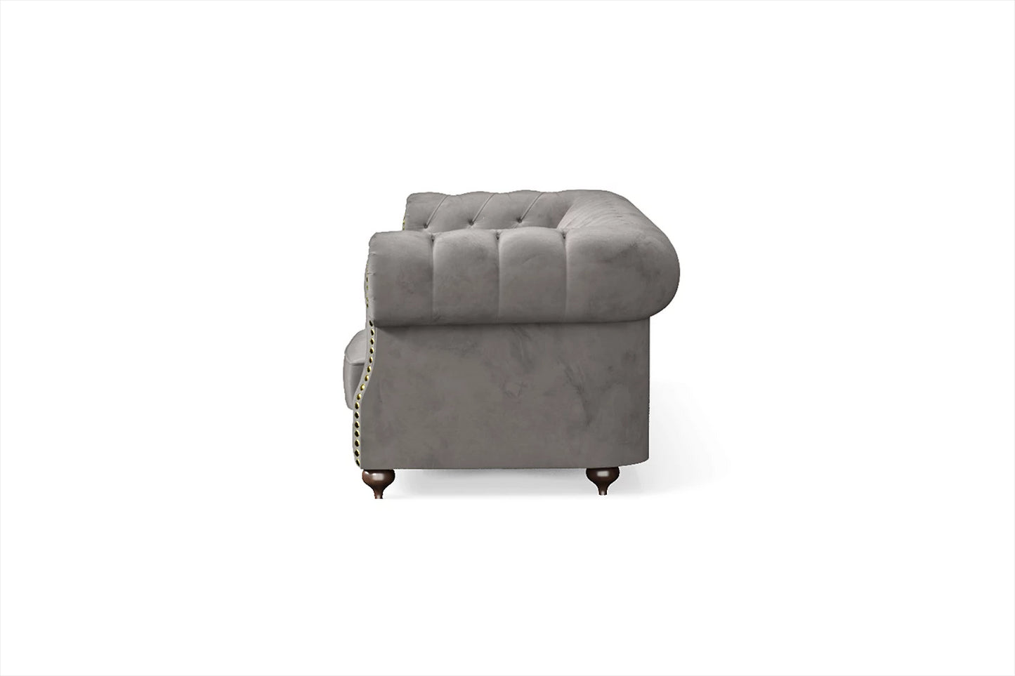 Bitonto 4 Seater Sofa Grey Velvet