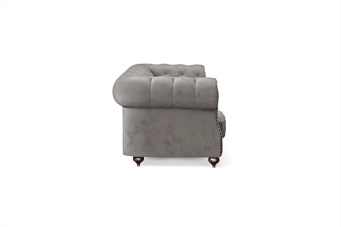 Bitonto 4 Seater Sofa Grey Velvet