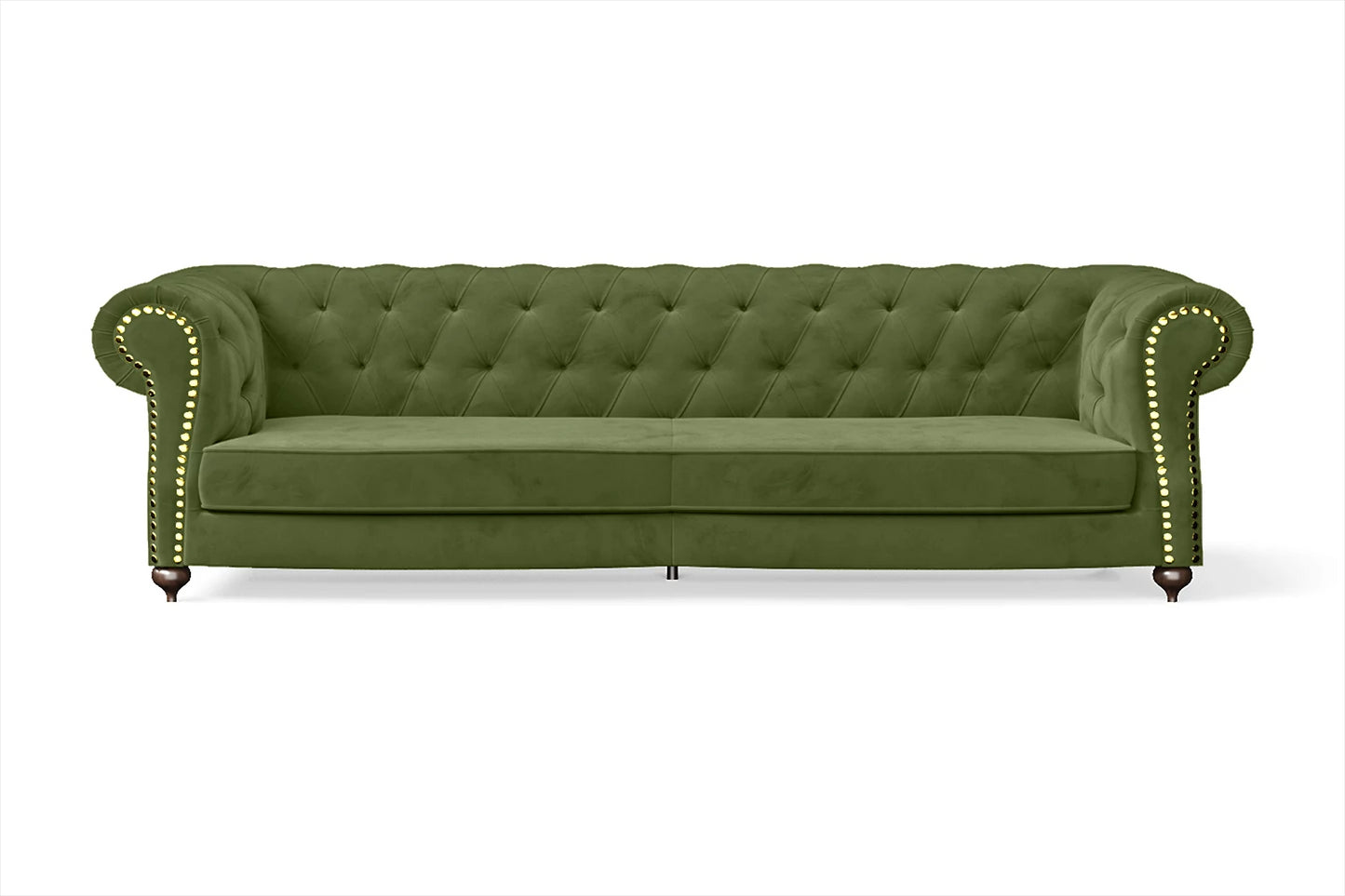 Bitonto 4 Seater Sofa Lime Velvet