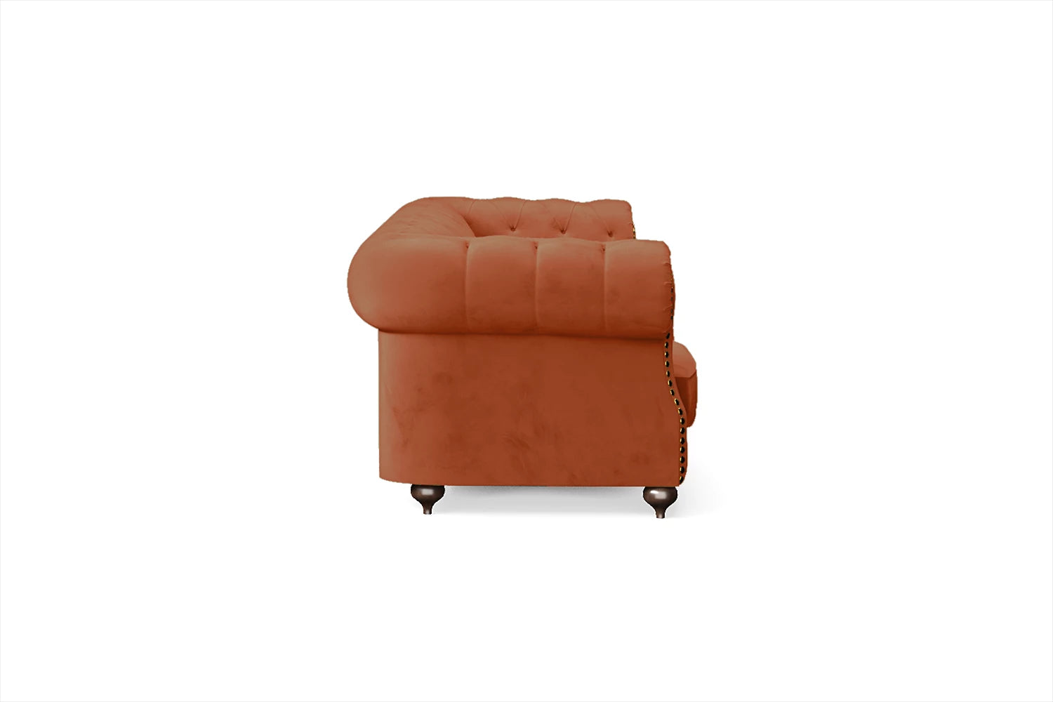 Bitonto 4 Seater Sofa Orange Velvet