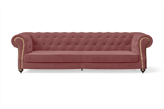 Bitonto 4 Seater Sofa Pink Velvet