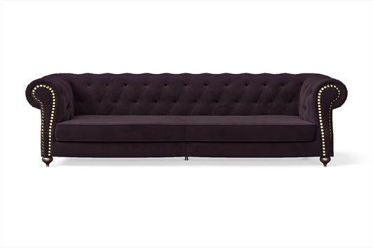 Bitonto 4 Seater Sofa Purple Velvet