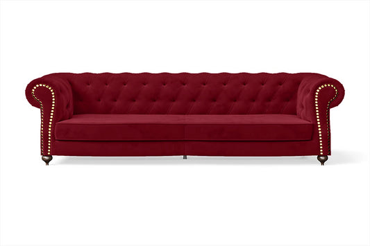 Bitonto 4 Seater Sofa Red Velvet