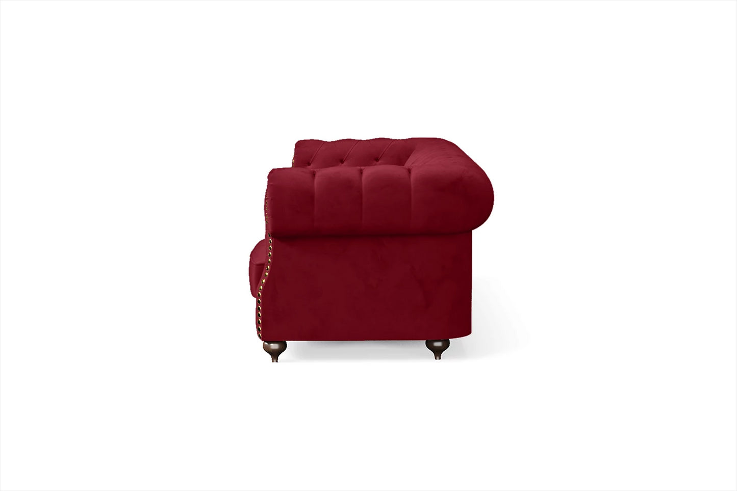 Bitonto 4 Seater Sofa Red Velvet