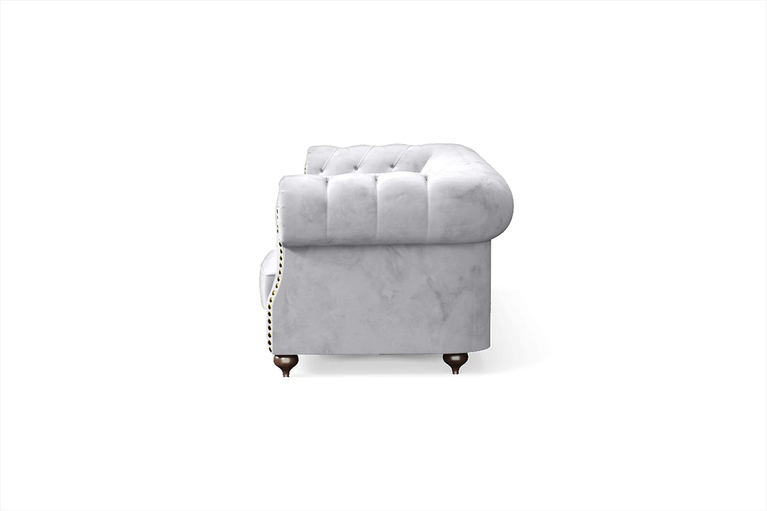 Bitonto 4 Seater Sofa Silver Velvet