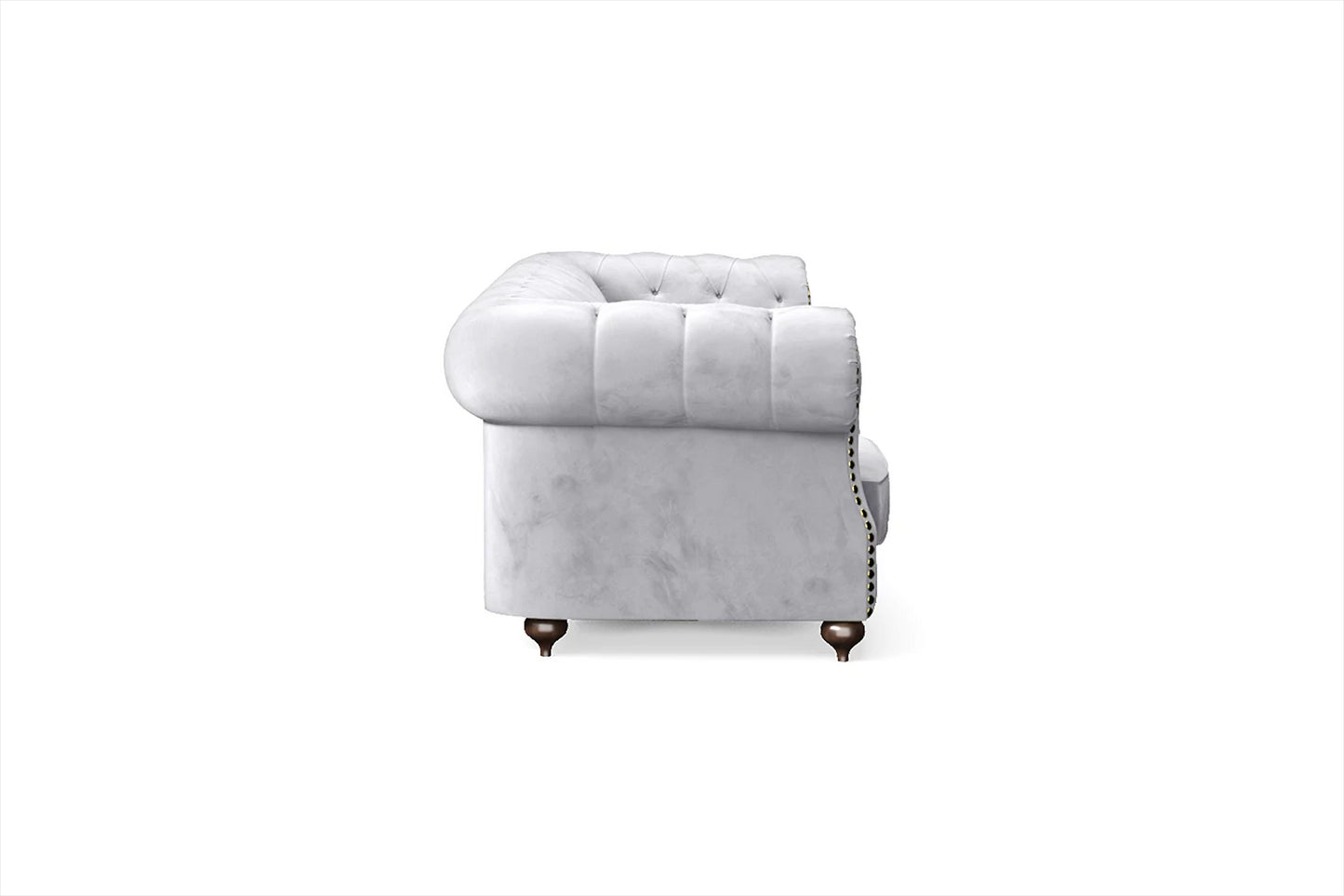 Bitonto 4 Seater Sofa Silver Velvet