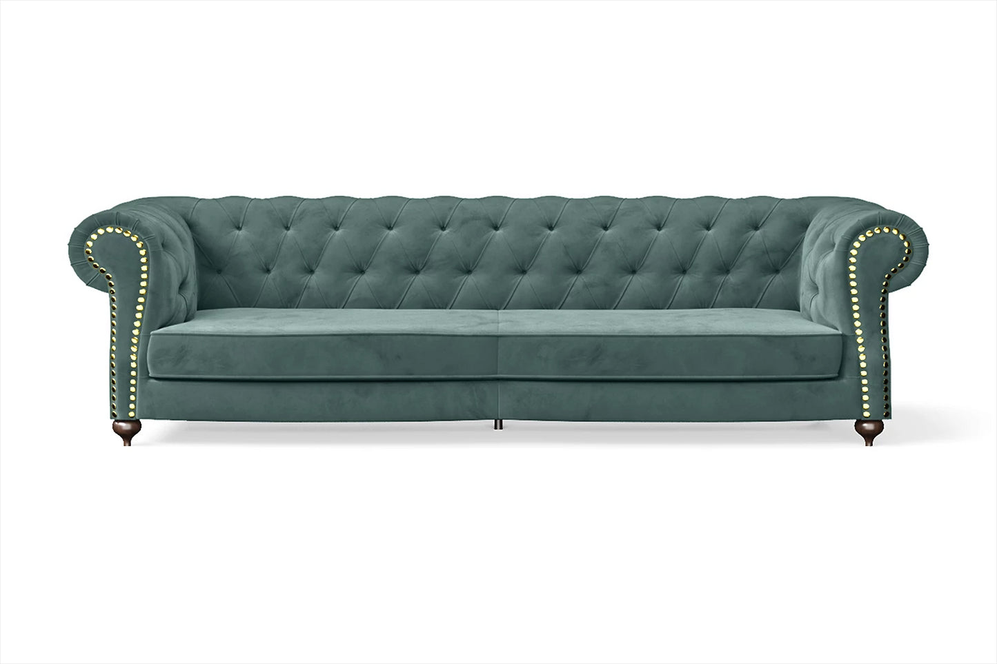 Bitonto 4 Seater Sofa Teal Velvet