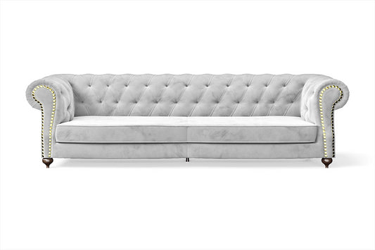 Bitonto 4 Seater Sofa White Velvet