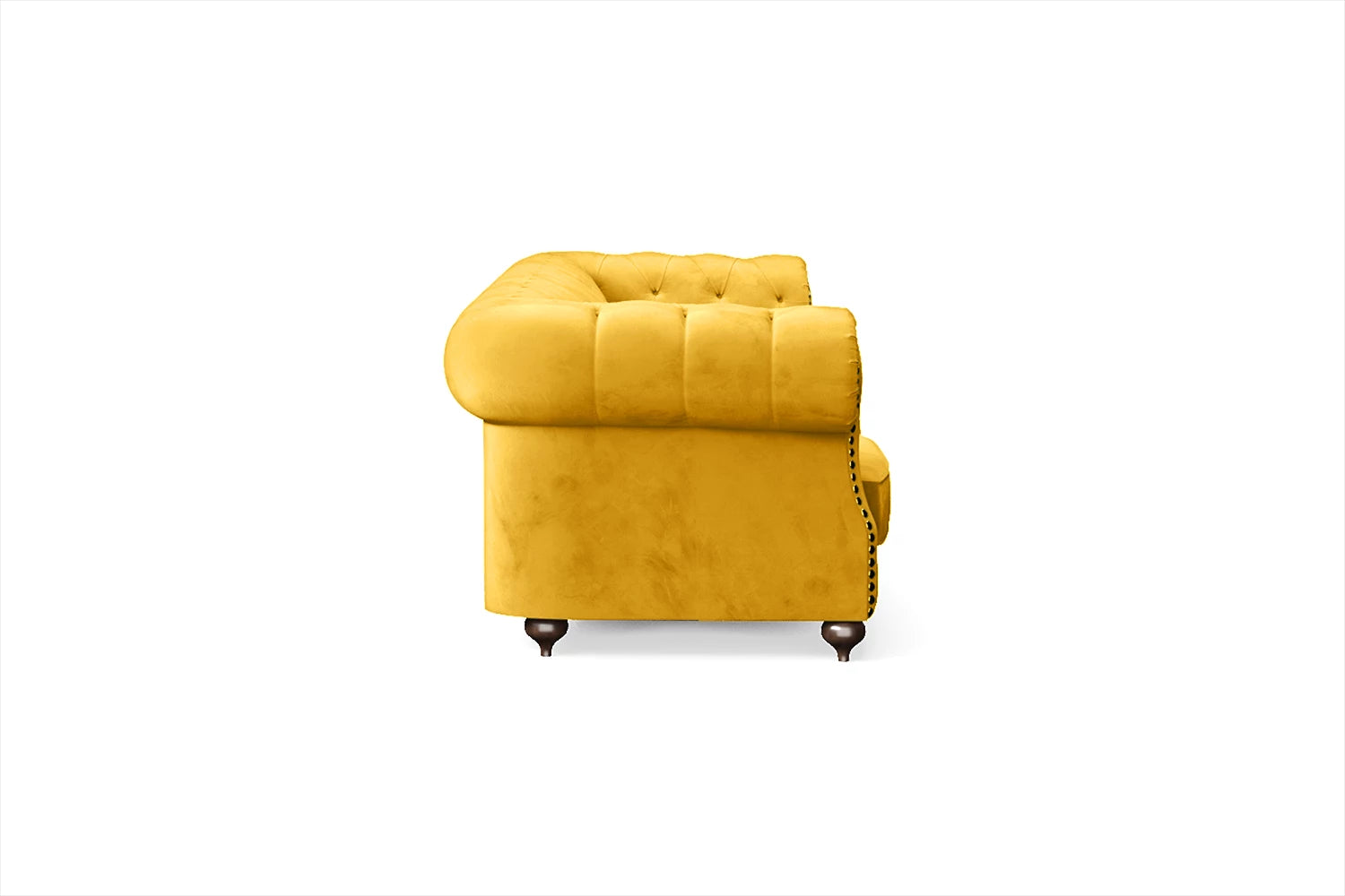 Bitonto 4 Seater Sofa Yellow Velvet