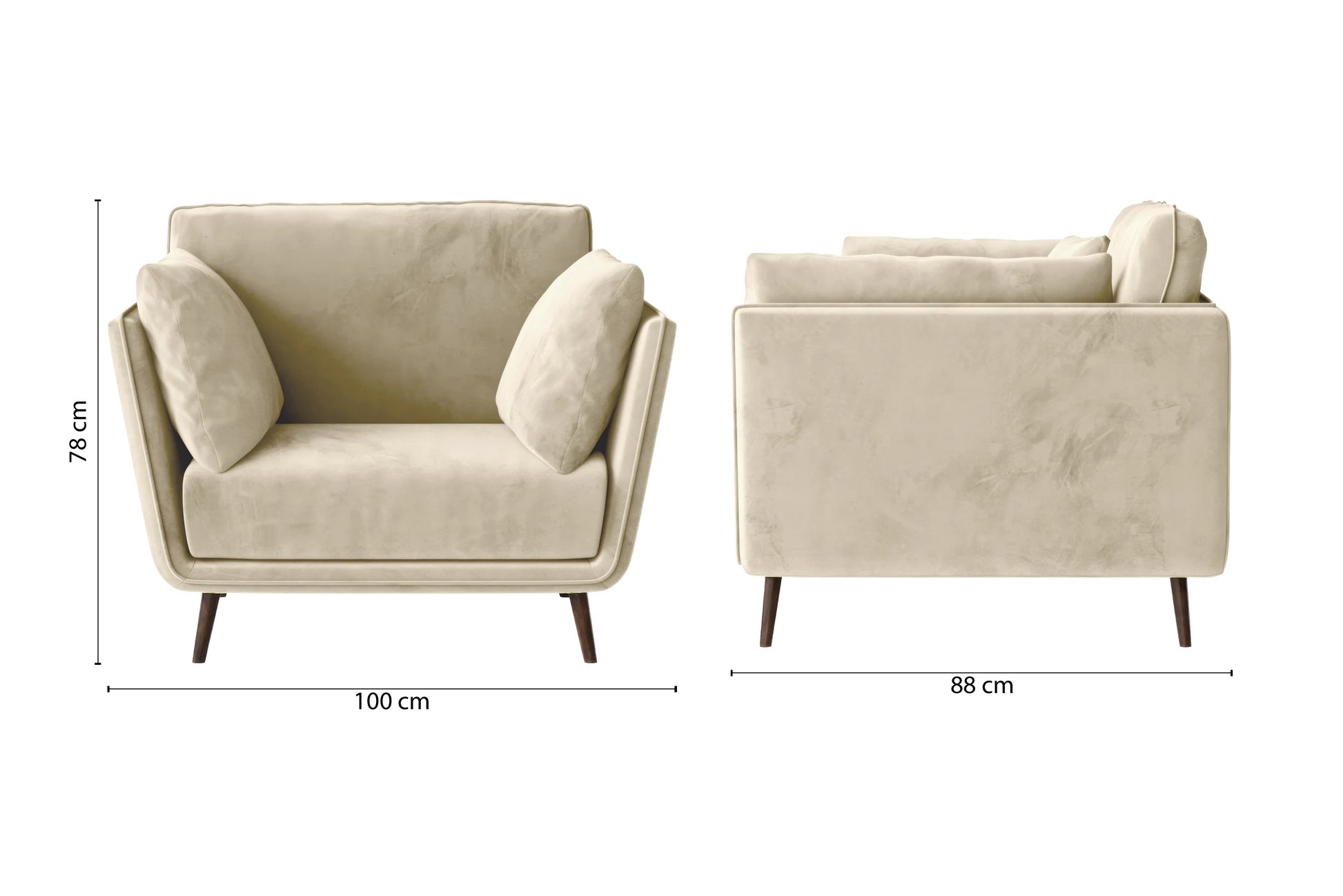 Bologna Armchair Cream Velvet