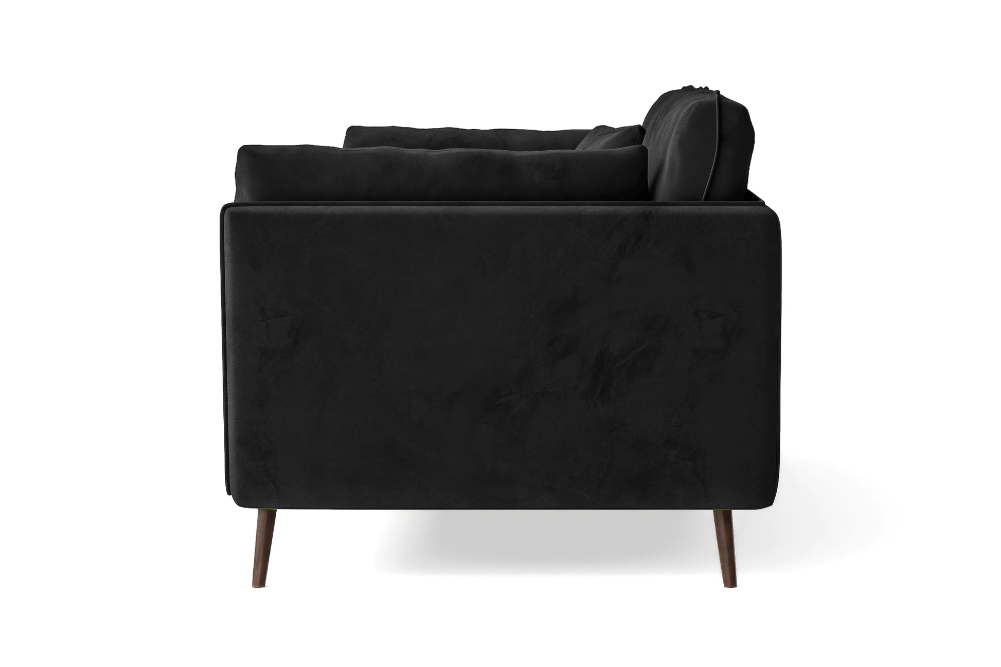 Bologna 2 Seater Sofa Black Velvet