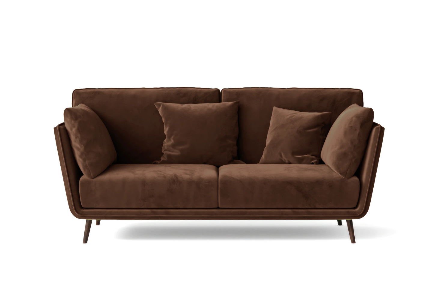 Bologna 2 Seater Sofa Coffee Brown Velvet