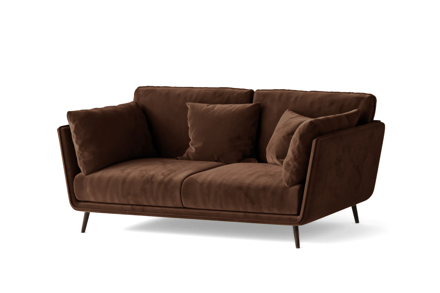 Bologna 2 Seater Sofa Coffee Brown Velvet