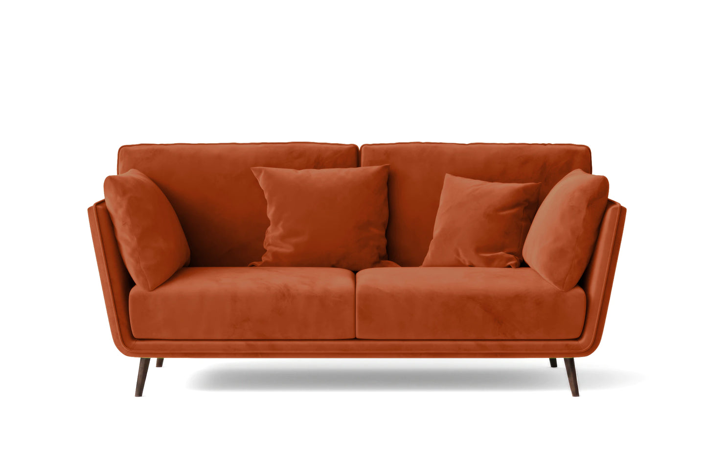 Bologna 2 Seater Sofa Orange Velvet